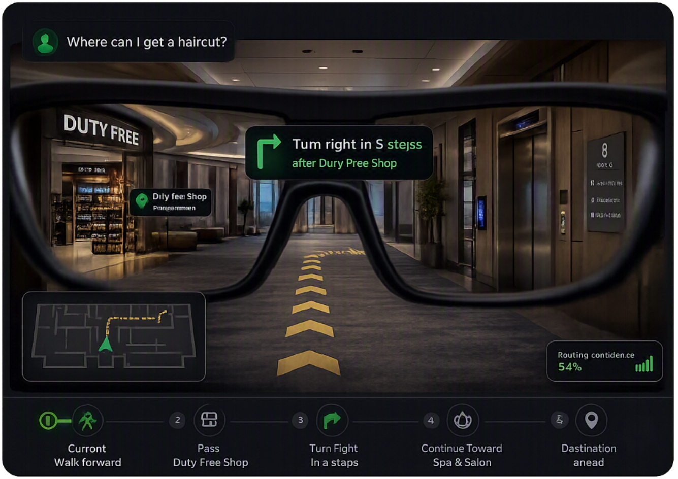 Hands-free indoor navigation product interface